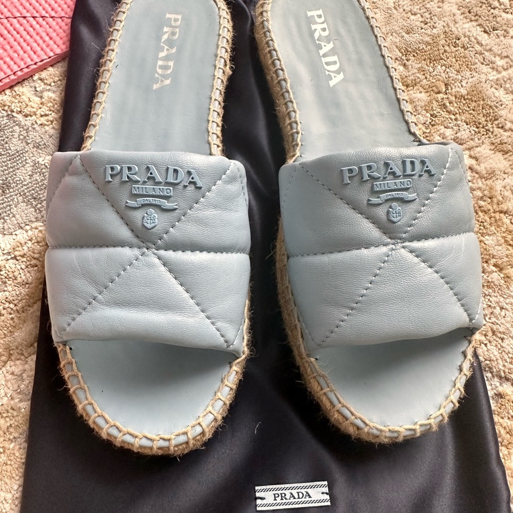 Prada Quilted Leather Slide Sandal
